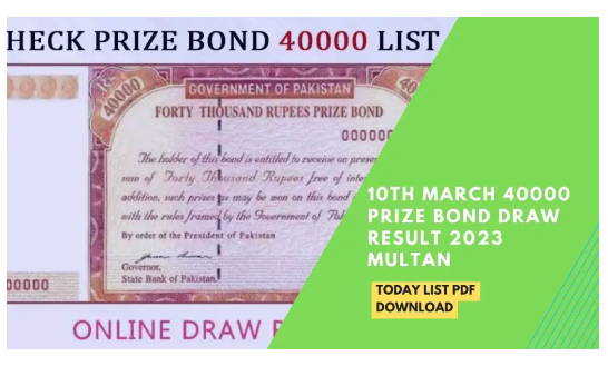 10th March 40000 premium Prize Bond Draw 2023